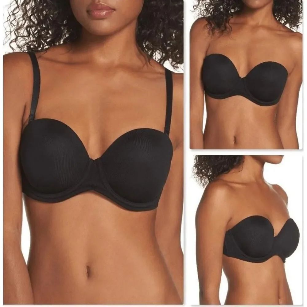Wacoal 42D red carpet strapless underwire bra black convertible